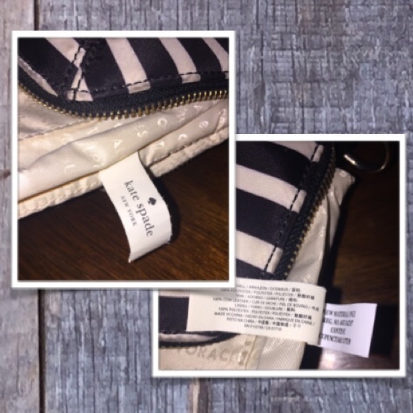 kate spade Daveney Laptop Bag Black & Cream Stripe - Picture 4 of 8